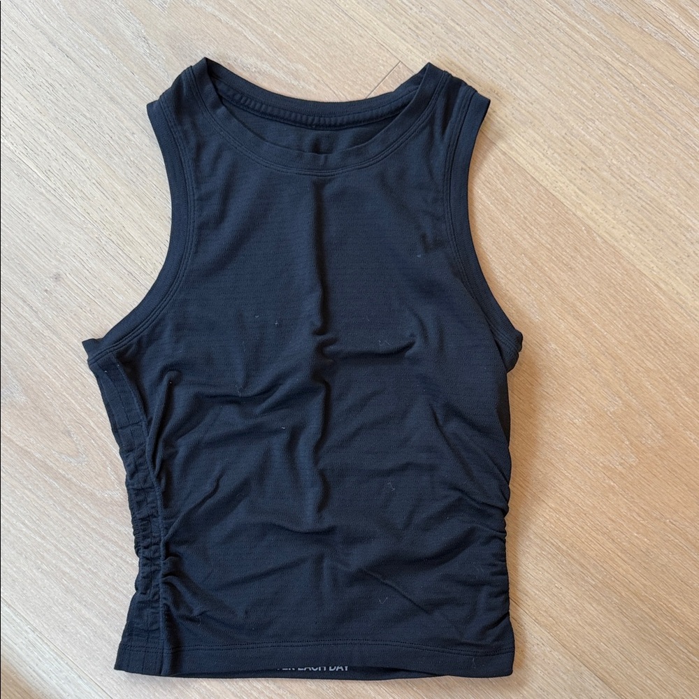lululemon athletica Black Ribbed Side-Ruched Tank